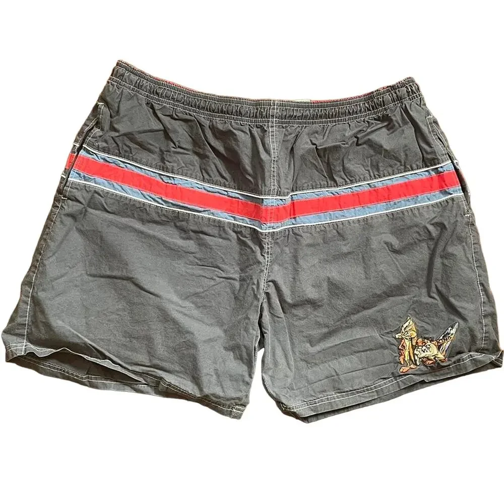 Vintage 90s Taz and Wile E. Coyote 1999 Swimming Trunks Adult Large